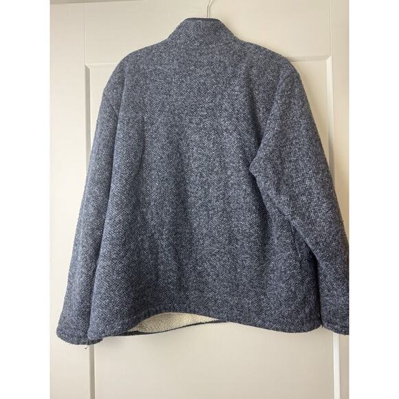 Orvis Pullover Sweater Jacket Blue Sherpa Lined Fleece Men’s Size Large Warm - Picture 10 of 13